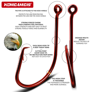 Vente en gros Hameçon de pêche à la ligne pour poisson-chat rouge, à large ouverture, type cercle, tailles 8/0 10/0 12/0, pour appâts vivants, eau douce et eau salée - Product Image 3