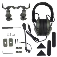 Ensemble de casques d'interphone tactique Accessoires de casque d'extérieur Microphone de défense Double usage sans casque de réduction du bruit