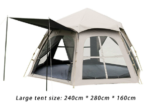 Açık Hava Siyah Kauçuk Altıgen Çadır Tentesi 2'si 1 Arada Taşınabilir Kamp Çadırı Kalın Su Geçirmez Komple Kamp Çadırı Seti - Product Image 6