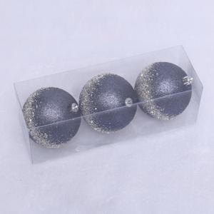 Bola <span class=keywords><strong>de</strong></span> adorno navideña <span class=keywords><strong>de</strong></span> plástico pintada a mano con purpurina gris y oro rosa <span class=keywords><strong>de</strong></span> lujo, venta al por mayor - Product Image 2