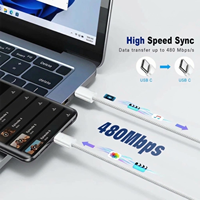 Kabel Data USB-C ke Type-C 240W Super Fast Charging Grosir, 1/1.5/2M, Kabel Charger Original Berbahan Nilon Kepang untuk iPhone 18