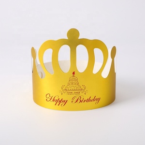 Chapeau d'anniversaire en papier couronne pour enfant et décorations de gâteau/cupcake d'anniversaire - Product Image 3