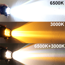 Super brillante 5 pulgadas 72W doble fila amarillo 6000K blanco haz de inundación LED luces de trabajo barra antiniebla lámpara de conducción para camión Tractor ATV - Product Image 5