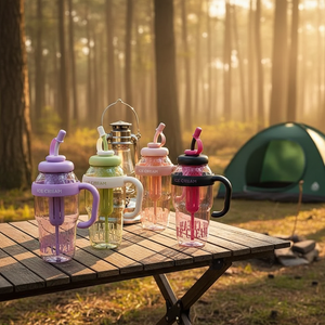 Vaso de Plástico de Gran Capacidad con Tapa, Asa, Popote e Infusor de Té - Para Estudiantes, Bebida Directa, Ecológico y Apto para Agua Hirviendo - Product Image 4