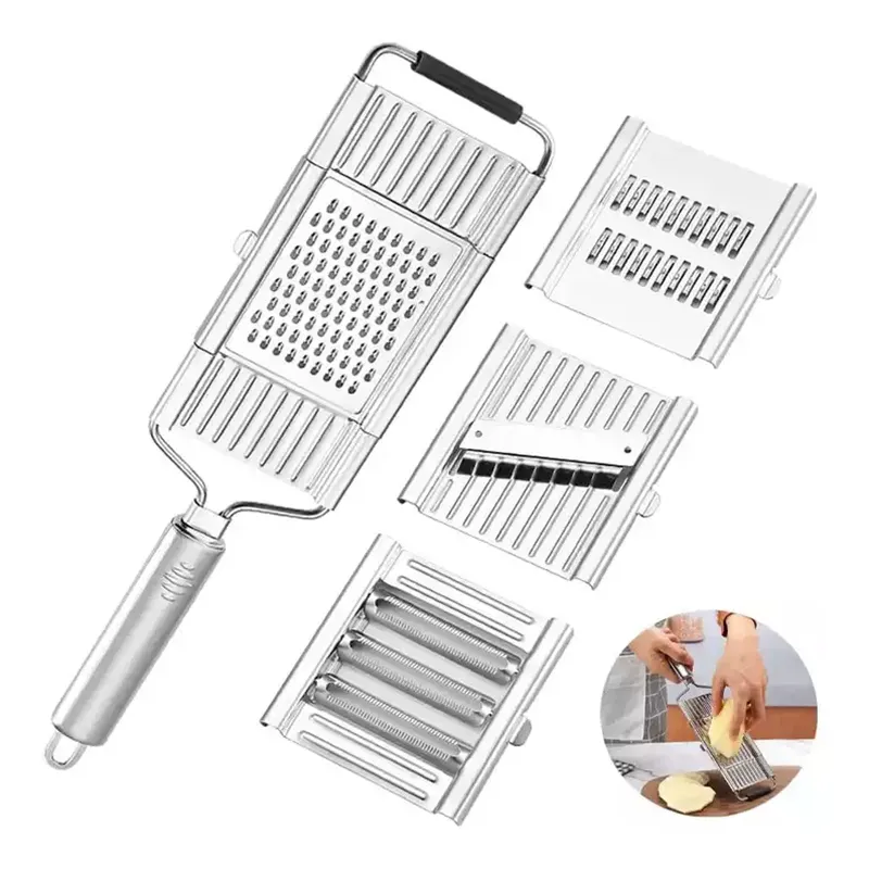 Amazon Products Multi-purpose 4-in-1 Vegetable Slicer Stainless Steel Cheese Grater Peeler Suit For Home Kitchen