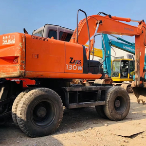 Pelle sur pneus Hitachi ZX130W d'origine à bas prix ZX135US ZX135 ZX130 ZX120 ZX160 avec système hydraulique en stock - Product Image 1