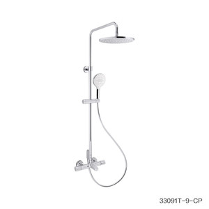 Columna de Ducha Presurizada Ajustable Keling K-33091, Cabezal de Ducha de Tres Salidas, Latón, Cerámica, Temperatura Constante - Product Image 3