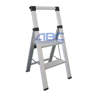 Multi purpose portable top domestic hard ladder compact 2 step ladder foldable household aluminum / steel stair stool
