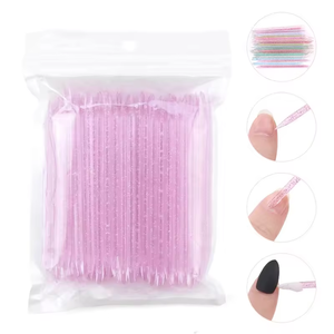 100 unidades de empujadores de cutículas de cristal reutilizables de doble punta para pedicura, manicura y cuidado en salón - Product Image 2