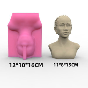 Molde de silicona Tweller con retrato de mujer africana para yeso, adornos decorativos DIY, regalo, fundición, moldes de silicona para yeso - Product Image 3
