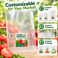 Sacs d'emballage pour fruits et légumes en BOPP micro-perforé à haute clarté, imprimés sur mesure, pour produits frais, supermarchés et vente au détail