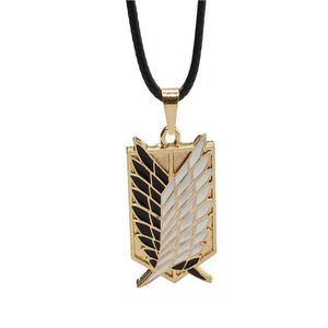 <span class=keywords><strong>Collier</strong></span> en argent ou or, pendentif avec aile métallique, attaque des titans, vente en gros, collection - Product Image 4