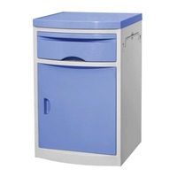 Meubles d'hôpital en plastique ABS imperméable, armoire de rangement médicale, table de chevet d'hôpital, roulettes silencieuses, design à 3 niveaux
