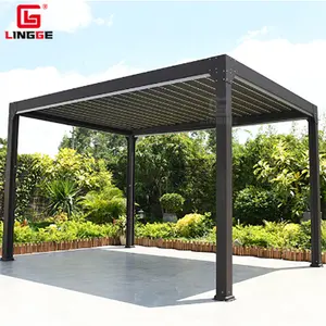 Énorme Stock 3x4m Pergola extérieure en aluminium, Pergola motorisée étanche Pergolas de toit à persiennes