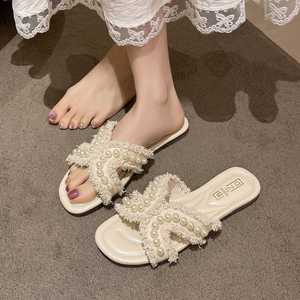 Sandalias Planas de Playa para Mujer, Estilo Hada, Inspiradas en la Moda Francesa, con Perlas, Novedad 2026 - Product Image 4