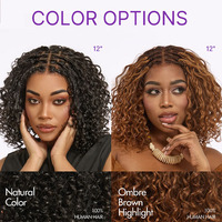 Pelucas sin pegamento de cabello humano con rizos profundos estilo bohemio, encaje de cierre 5x5 con parte superior trenzada, peluca de cabello humano indio virgen con encaje precortado