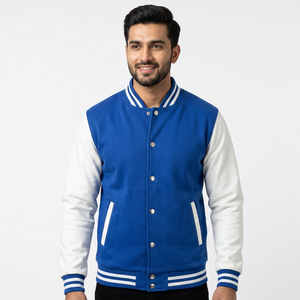 Chaqueta de Béisbol Varsity de Lana para Hombre, Color Personalizado, con Cuello Alto, Invierno, OEM, Cierre de Botones, Hecho a Medida - Product Image 1