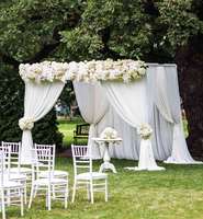 Arche de mariage extérieure en aluminium carré réglable pour rideaux, design détachable, style moderne, 3m x 3m