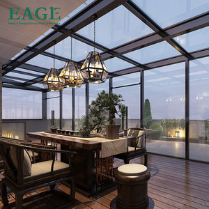 Techo de Cristal Aislante para Terraza, Diseño Moderno Ecológico de Aleación de Aluminio Montado en <span class=keywords><strong>la</strong></span> Pared, Cristal Inclinado, Garantía de 3 Años, Villa EAGLE - Product Image 2