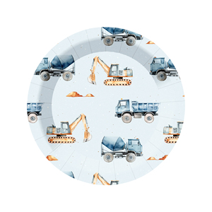 DAMAI Engineering Vehicle Theme Festival <b>Paper</b> Party <b>Tissue</b> Truck Pattern Party Disposable Napkins <b>Paper</b> Plate for Kid Party - Product Image 5