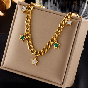 Fashion Pendant Necklace Zinc Alloy Square Star Turquoise Blue Party Jewelry Multi Layer Design - Product Image 3