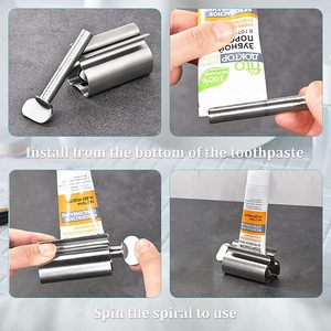 Logo personalizzato semplice in acciaio inox metallo nuovo Design rotolamento dentifricio dispenser <span class=keywords><strong>tubo</strong></span> spremitore rullo <span class=keywords><strong>chiave</strong></span> - Product Image 3