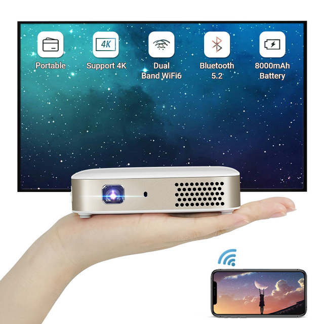 Hotack Hot Sale D061 Smart Android Wifi Pocket Proyector Portable DLP Beamer MIni Projector