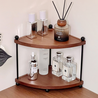Outils d'organisation pour le rangement à domicile, étagère de rangement, étagère d'angle en bois triangulaire à 3 niveaux