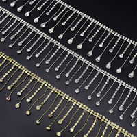 Accessoires de chaîne à pampilles pour bijoux DIY avec strass et griffes de fixation pour couture à la main et utilisation sur vêtements