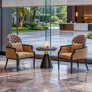 Ensemble de chaises d'hôtel avec table pour hall d'hôtel, salon, salle de réunion, usage intérieur, rembourrage en mousse stable - Product Image 2