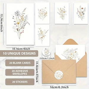 Màu nước hoa dại Matte cardstock thiệp chúc mừng với Envelopes-4x6 biểu tượng tùy chỉnh dập nổi kết thúc cho cá nhân ngày sinh nhật - Product Image 4
