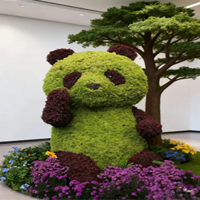 Sculpture géante artisanale d'animaux floraux, installation artistique personnalisée de taureau/cheval/chien/ours/lapin pour la décoration de centres commerciaux et de mariages