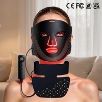 Masque LED pour le visage et le cou Home SPA, 7 couleurs, rechargeable, en silicone, masque de beauté pour la peau du visage et du cou avec contrôleur portable