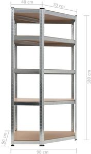 5-Tier Heavy Duty Organizer Corner <b>Storage</b> <b>Rack</b> for Dish and Bowl Steel and Engineered Wood <b>Wire</b> <b>Rack</b> in Silver - Product Image 2