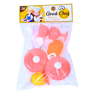 <b>Kids</b> Kitchen Tableware Play <b>Set</b> with Toy Dishes and <b>Cooking</b> Accessories BOPP Packed - Product Image 1