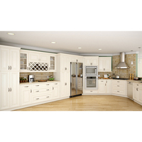Muebles de cocina modernos de alta calidad Gabinete de cocina de madera maciza Diseño de color blanco Armarios de cocina de madera maciza