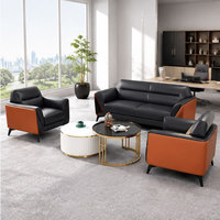 Ensemble de canapés sectionnels en cuir PU de luxe italien, style moderne nordique, trois places, pieds en acier inoxydable, dossier en bois massif, garantie 1 an