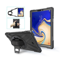 Étui robuste pour tablette Samsung Tab A 10.5 T590 avec sangle de transport personnalisable, poignée et bandoulière rotative à 360°