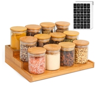 Support à épices 12 pièces avec pots d'assaisonnement vides de 6oz et étiquettes pour l'organisation de l'armoire pour l'utilisation de boissons et d'épices