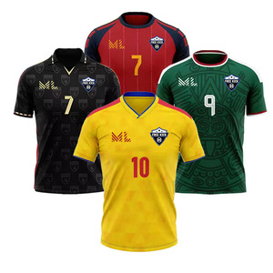 Camisetas de Fútbol Personalizadas con Transferencia de Calor para Hombre, Manga Corta, Transpirables, de Secado Rápido, Conjuntos de Uniformes de Fútbol 100% Poliéster - Product Image 3