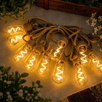 Luces LED de Cuerda de Cáñamo Vintage de Alta Calidad, Impermeables, para Cercas, Patios, Fiestas y Decoración Navideña