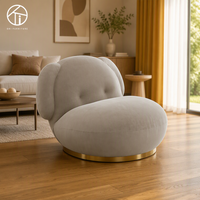 Fauteuil pivotant moderne et unique, style nordique, pour salon, chambre, bureau à domicile, canapé de sol en tissu pour la détente