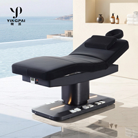 Table de massage électrique intelligente chauffante de luxe pour salon de beauté, moderne, noire, à 3 moteurs, réglable, pour spa commercial