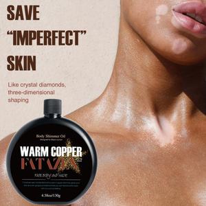 FATZEN Skin Glittering Shimmering Sun Tan Shimmering Rose Gold Body Oil of Skin Care <b>Moisturizer</b> Shimmer Tan Oil - Product Image 4