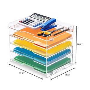 Acrylic tập tin tổ chức giấy tổ chức tin tưởng Khay cho bàn văn phòng Nguồn cung cấp thư mục phụ kiện lưu trữ - Product Image 6