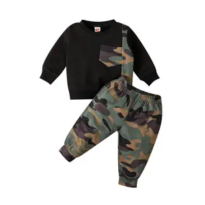 Fashion Camouflage Baby Boys Clothing Sets Toddler Pullover Sweatshirts Sports Pants Camo 2pcs Kids Boy Tracksuit Clothes Set