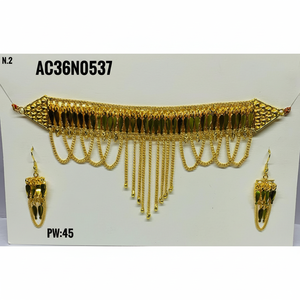 Recién llegado, conjunto Chik de diseño clásico con pendientes, conjuntos de Joyería Árabe chapados en oro para mujer - Product Image 1