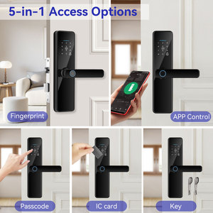 Serrure de porte intelligente S811, application Tuya & TTlock, Wifi, empreinte digitale, mot de passe, carte-clé, déverrouillage, sécurité domestique intelligente - Product Image 3