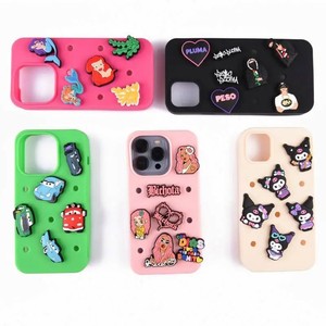 Funda de dibujos animados de moda, pegatina trasera, funda de silicona para teléfono móvil Diy para Iphone16pro 11 12 13 14 15 Pro Max Hold Croc Charms - Product Image 4