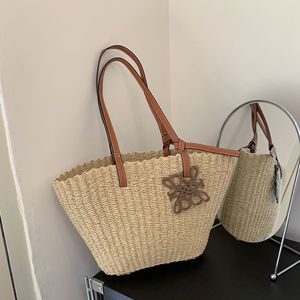 Borsa Tote Grande in Paglia Intrecciata Famiglia Luo, Nuova <span class=keywords><strong>Moda</strong></span> Retrò Casual per Vacanze, Spiaggia e <span class=keywords><strong>Shopping</strong></span> - Product Image 1